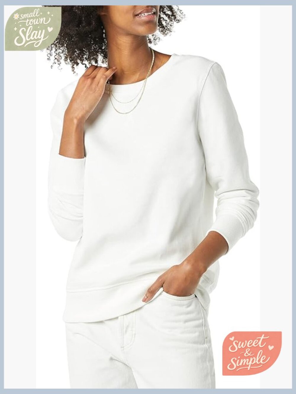 Womens Fleece Crewneck Long Sleeve Pullover Sweatshirt Plus Size